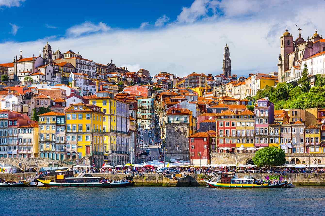 Porto, Portugal Old City skyline on the Douro River