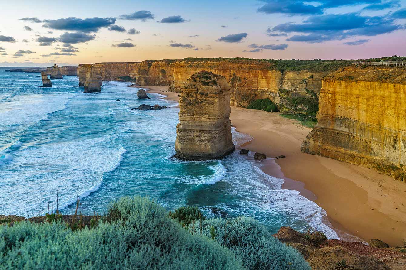 Twelve apostles at sunset, great ocean road at Port Campbell, Australia