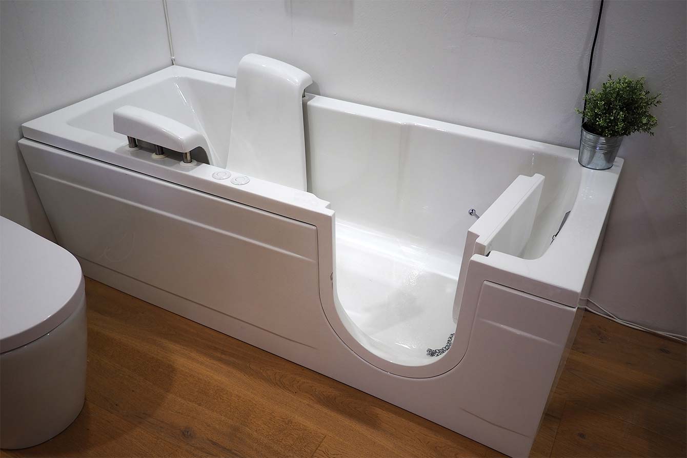 A brand new walk-in bathtub