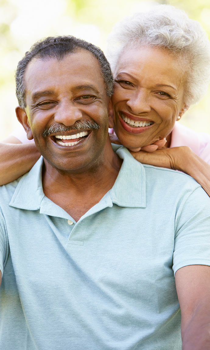 happy affectionate senior couple
